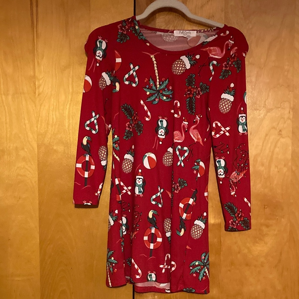 Playful Red Kids Christmas Dress